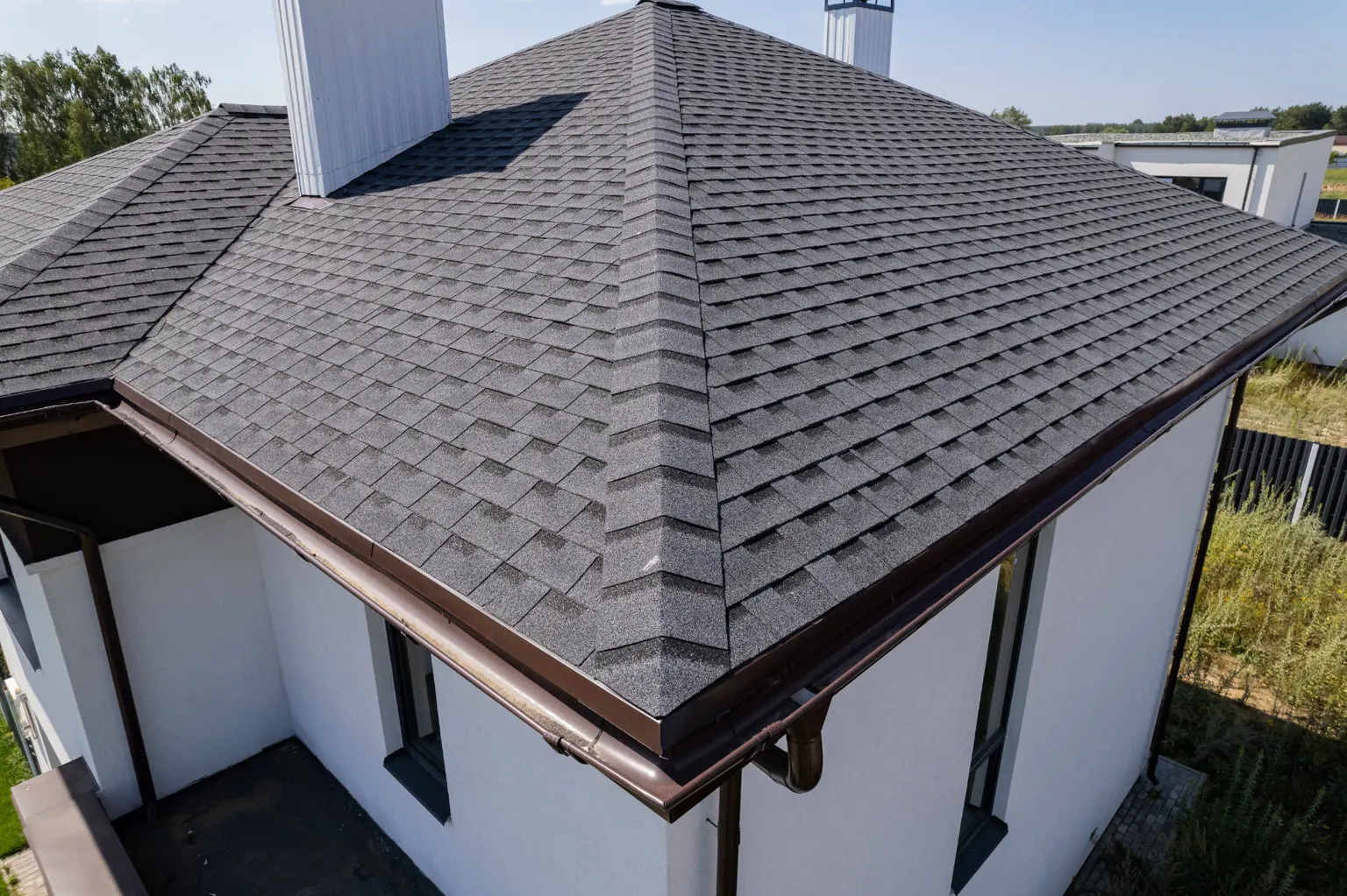 Charcoal hip roof — roof detail